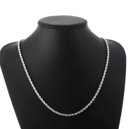 18K White Gold Plated Cord Chain